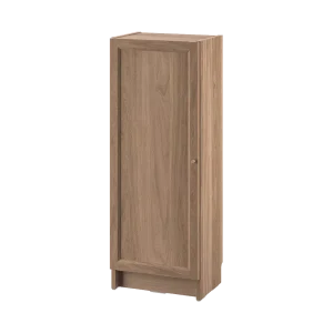 BILLY / OXBERG-Bookcase with door, brown ash veneer, 40x30x106 cm