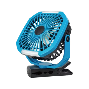 Stargold Portable Clip Fan AC /DC and Desk Fan Small Fan 360Degree Rotation for Best Wind 8 Inch Blue