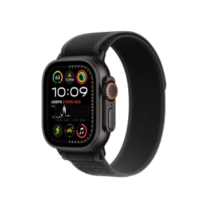 Apple Watch Ultra 2, 49mm Black Titanium Case with Black Trail Loop