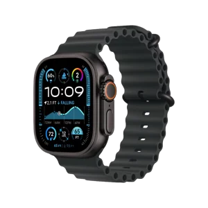 Apple Watch Ultra 2, 49mm Black Titanium Case with Black Ocean Band